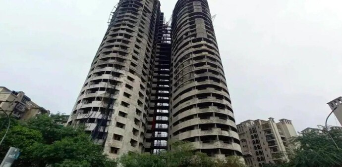 The Supreme Court had ordered the demolition of Supertech's Apex (100 metre) and Ceyane (97 metre) on August 31 last year as the twin towers had come up in violation of building norms. The Supreme Court had ordered the demolition of Supertech's Apex (100 metre) and Ceyane (97 metre) on August 31 last year as the twin towers had come up in violation of building norms.
