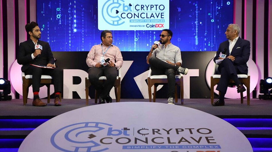 Kunal Nandwani, Deepak Bagla, Nikhil Chinapa, and R Vivekanand at the Business Today Crypto Conclave Kunal Nandwani, Deepak Bagla, Nikhil Chinapa, and R Vivekanand at the Business Today Crypto Conclave