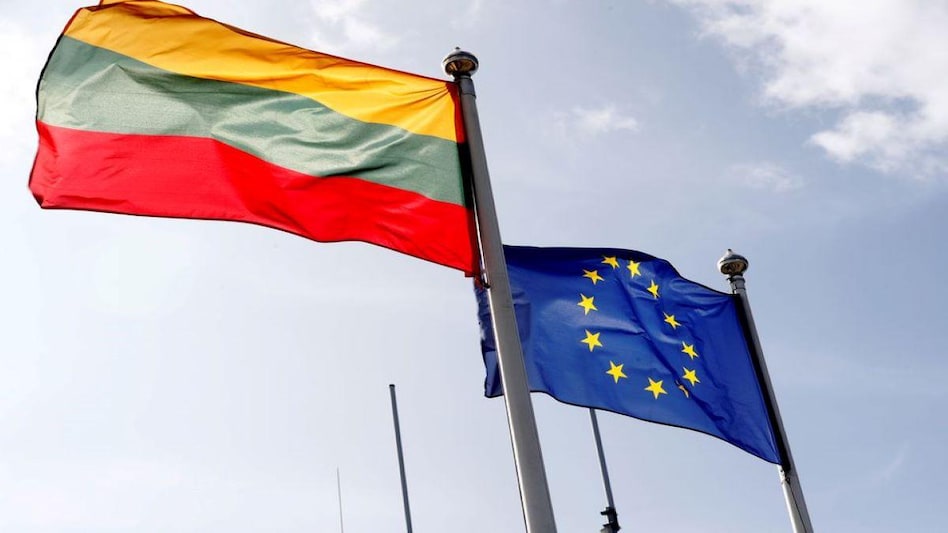 European Union and Lithuanian flags flutter. (Reuters) European Union and Lithuanian flags flutter. (Reuters)