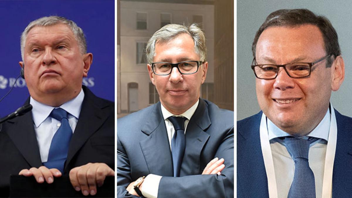 Russian oligarchs Igor Sechin, Petr Aven, and Mikhail Fridman Russian oligarchs Igor Sechin, Petr Aven, and Mikhail Fridman
