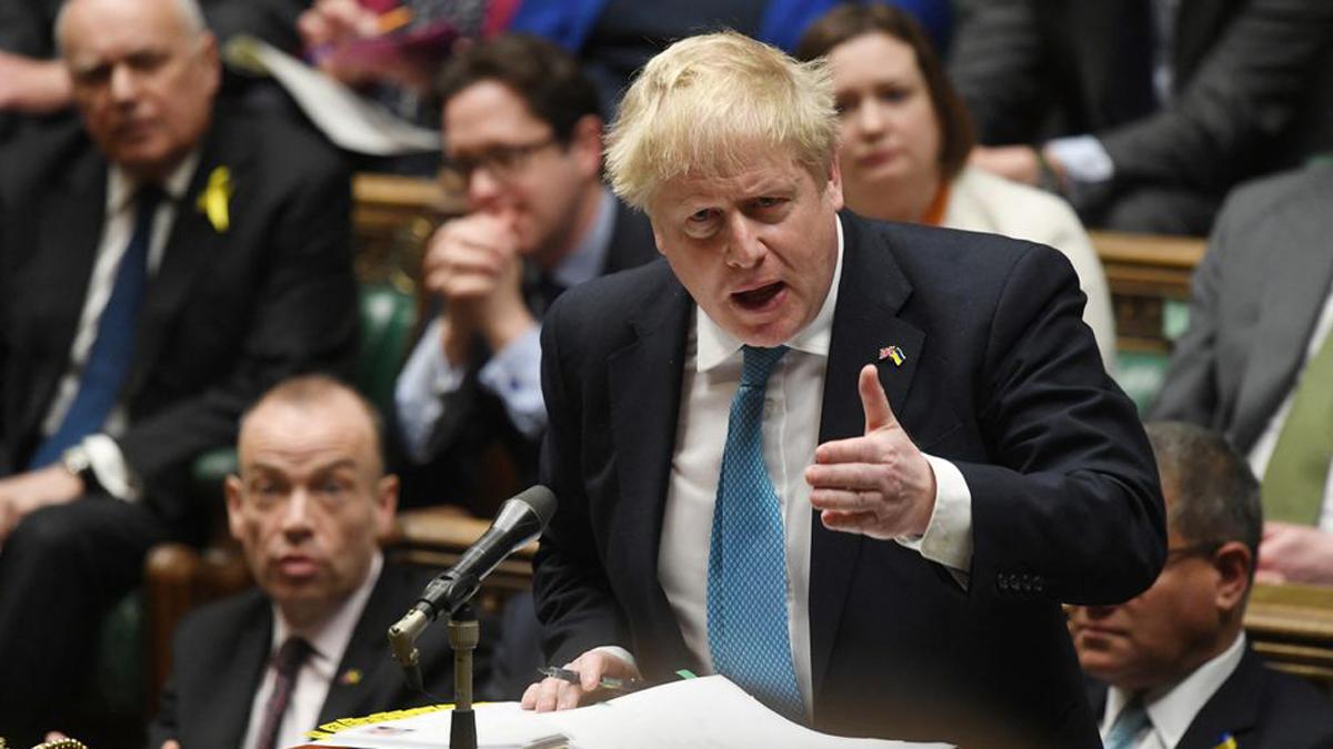 British Prime Minister Boris Johnson speaks during a PMQs session at the House of Commons, in London, Britain March 2, 2022. (Image: Reuters) British Prime Minister Boris Johnson speaks during a PMQs session at the House of Commons, in London, Britain March 2, 2022. (Image: Reuters)
