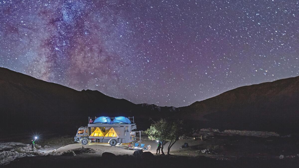 Green Dot Expeditions’ recreational vehicle Taurus is outfitted with all camping equipment Green Dot Expeditions’ recreational vehicle Taurus is outfitted with all camping equipment