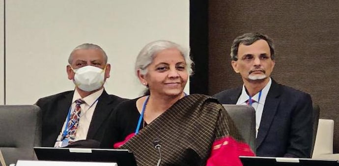 Sitharaman also talked about India’s economic recovery from the pandemic and gave robust projections for 2030 Sitharaman also talked about India’s economic recovery from the pandemic and gave robust projections for 2030