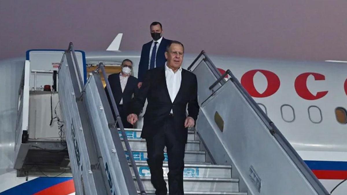Russian Foreign Minister Sergey Lavrov's visit will focus on the global geopolitical situation amid the Russian invasion of Ukraine. Russian Foreign Minister Sergey Lavrov's visit will focus on the global geopolitical situation amid the Russian invasion of Ukraine.