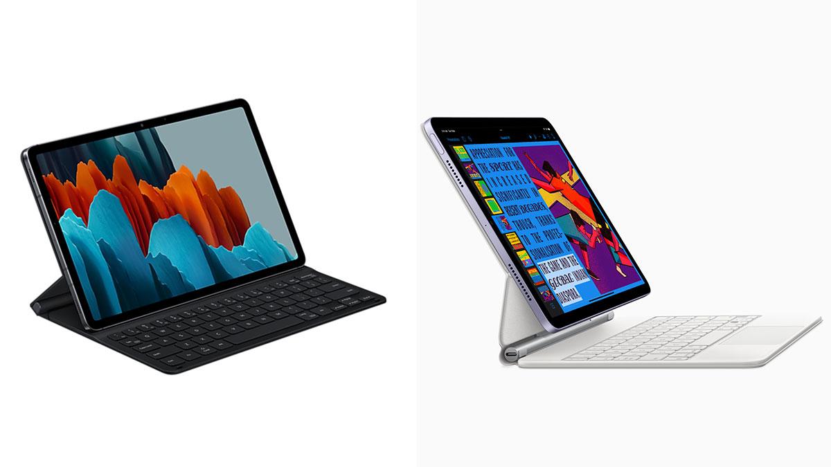 Apple iPad Air and Samsung Tab S-8 Apple iPad Air and Samsung Tab S-8