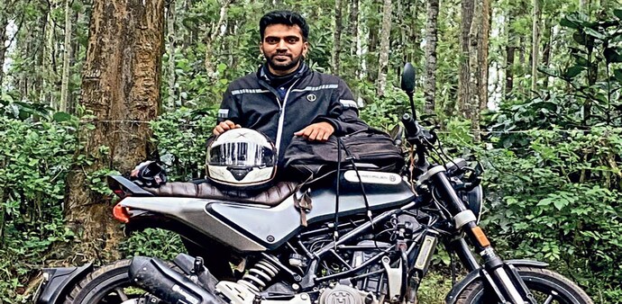 ON THE ROAD: Sansare gifted himself a Svartpilen bike from Swedish company Husqvarna ON THE ROAD: Sansare gifted himself a Svartpilen bike from Swedish company Husqvarna
