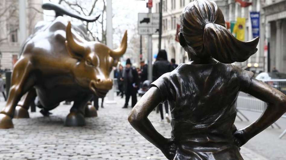 The famous statue of Fearless Girl, unveiled on International Women's Day in 2017 The famous statue of Fearless Girl, unveiled on International Women's Day in 2017
