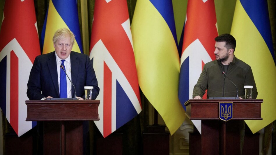 British Prime Minister Boris Johnson and Ukraine's President Volodymyr Zelenskiy British Prime Minister Boris Johnson and Ukraine's President Volodymyr Zelenskiy