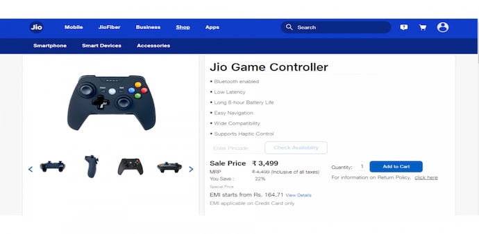 You can buy the game controller only off the Jio website for now You can buy the game controller only off the Jio website for now