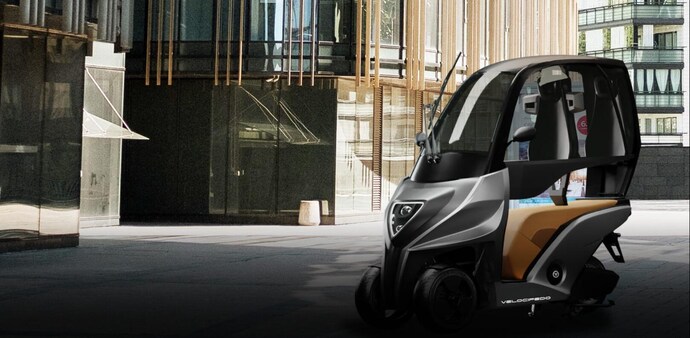 The European designed smart electric trike comes with two front and one rear wheel, a carbon fibre roof and two seats with a top speed of 95 kilometre per hour The European designed smart electric trike comes with two front and one rear wheel, a carbon fibre roof and two seats with a top speed of 95 kilometre per hour