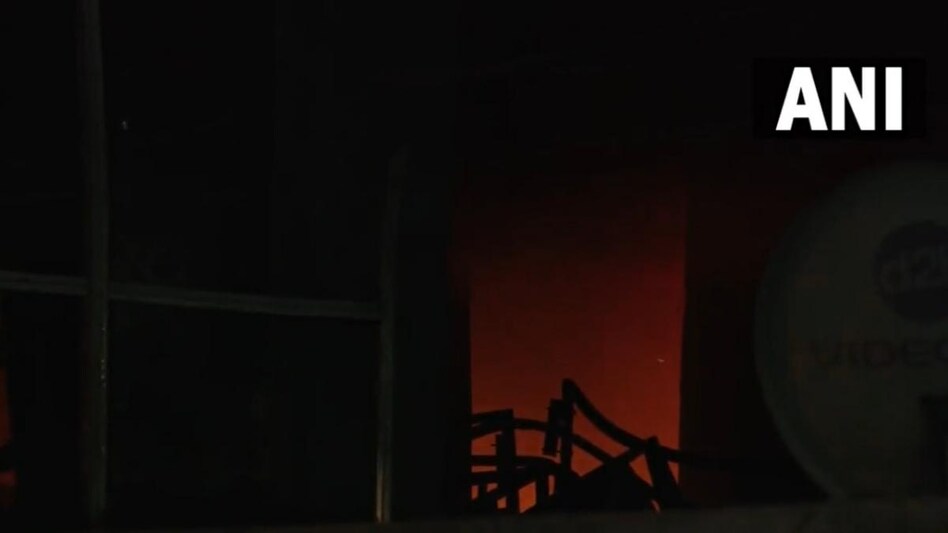 According to fire department officials, information was received about the blaze at 4.40 pm. (Screen grab from ANI video) According to fire department officials, information was received about the blaze at 4.40 pm. (Screen grab from ANI video)