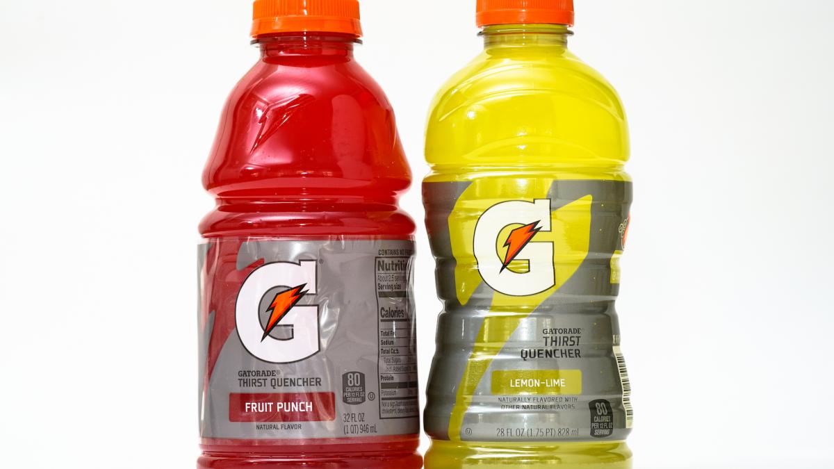 Next Bottles of Gatorade are pictured, left, a 32 fluid ounce and 28 fluid ounce. Next Bottles of Gatorade are pictured, left, a 32 fluid ounce and 28 fluid ounce.