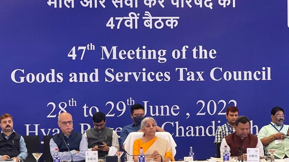 Union Finance Minister Nirmala Sitharaman chairs the 2nd day of the 47th meeting of GST Council. Photo: PIB Union Finance Minister Nirmala Sitharaman chairs the 2nd day of the 47th meeting of GST Council. Photo: PIB