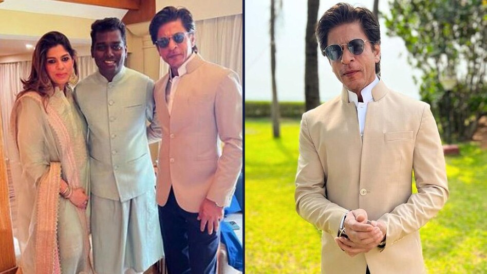 Dadlani took to her Instagram to share some glimpses from the event. She shared pictures of SRK in a beige ensemble Dadlani took to her Instagram to share some glimpses from the event. She shared pictures of SRK in a beige ensemble