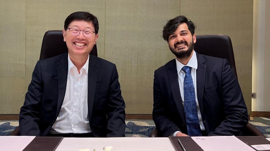 Foxconn chairman Young Liu on Thursday met Vedanta Group's managing director Akarsh Hebbar Foxconn chairman Young Liu on Thursday met Vedanta Group's managing director Akarsh Hebbar