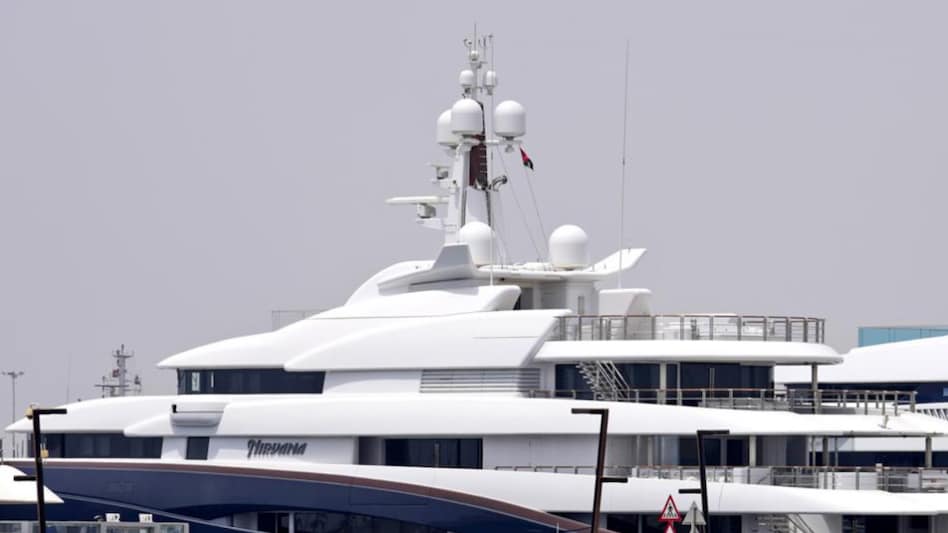 Yacht of the richest Russian oligarch anchored in Dubai (Image source: AP) Yacht of the richest Russian oligarch anchored in Dubai (Image source: AP)