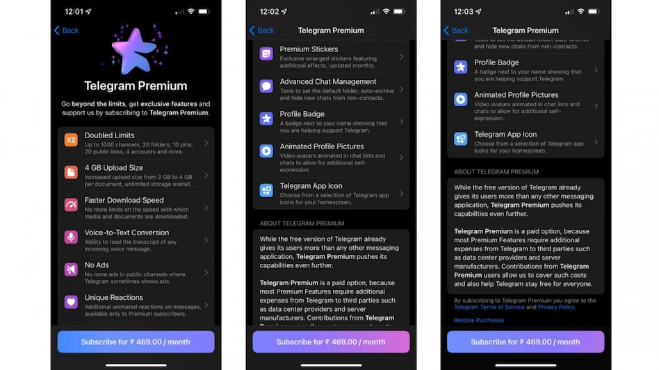Telegram's Premium tier is going to cost Rs 469/month Telegram's Premium tier is going to cost Rs 469/month