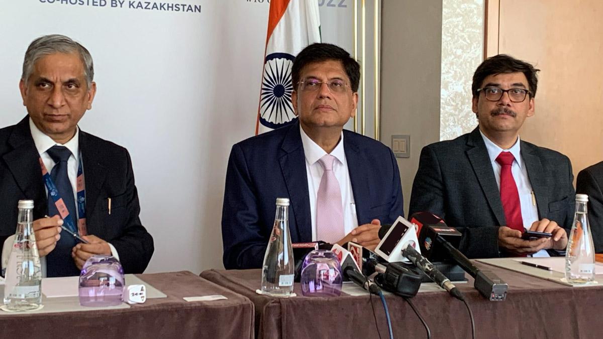 India tears into those opposing patent waiver on COVID vaccine at WTO Piyush Goyal at WTO 2022