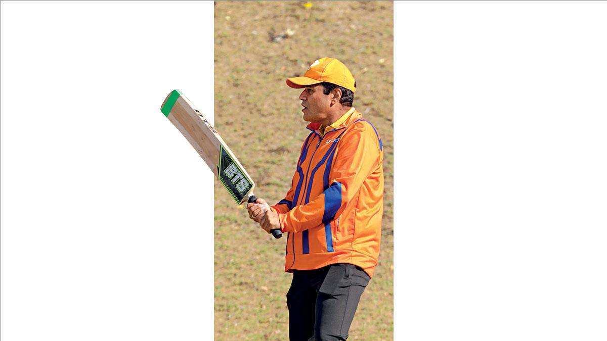 PLAY ON: Sharad Mehra coaches the women’s cricket team at his organisation PLAY ON: Sharad Mehra coaches the women’s cricket team at his organisation