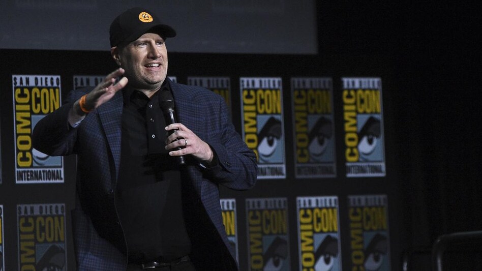 Kevin Feige attends a panel for Marvel Studios. Kevin Feige attends a panel for Marvel Studios.