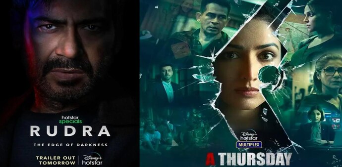 'Rudra: The Edge of Darkness' and 'A Thursday' are available on Disney+Hotstar 'Rudra: The Edge of Darkness' and 'A Thursday' are available on Disney+Hotstar