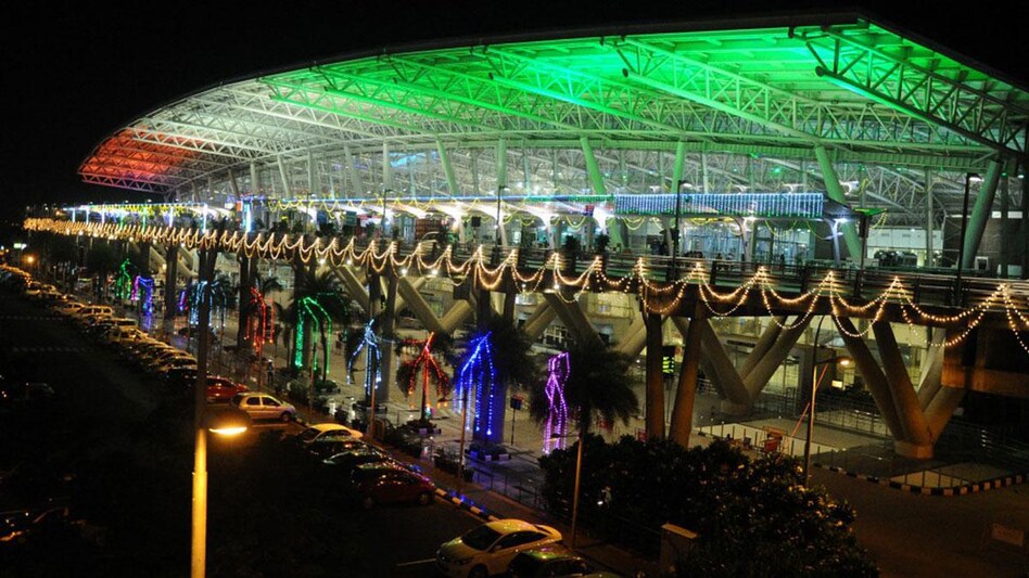 Independence Day illumination at Chennai airport. (Photo: AAI) Independence Day illumination at Chennai airport. (Photo: AAI)