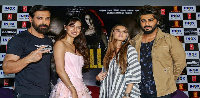 (From left) John Abraham, Disha Patani, Tara Sutaria and Arjun Kapoor (From left) John Abraham, Disha Patani, Tara Sutaria and Arjun Kapoor