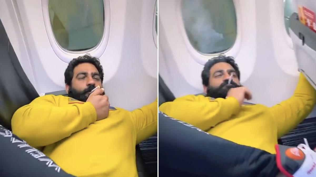 Man recorded smoking inside SpiceJet plane Man recorded smoking inside SpiceJet plane