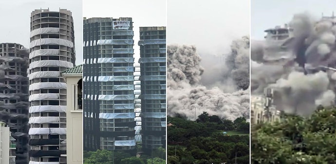 Watch: Noida twin tower demolition from different angles Watch: Noida twin tower demolition from different angles