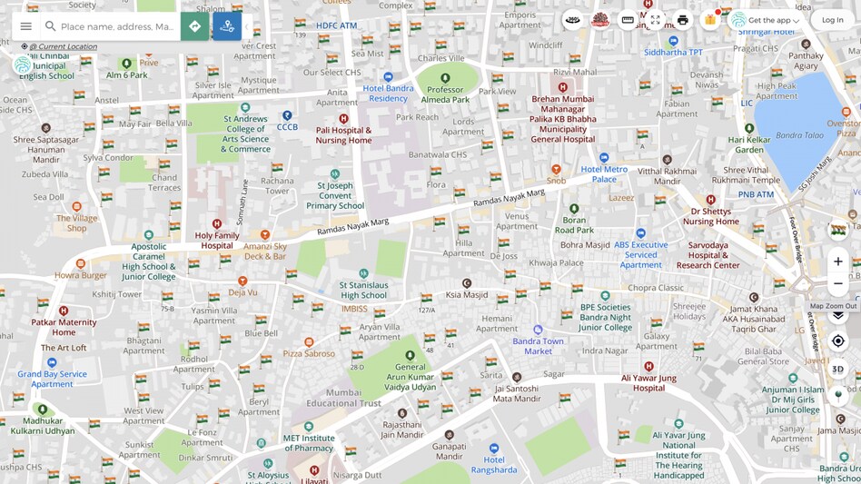 MapmyIndia maps are detailed to the level of prominently displaying house addresses. MapmyIndia maps are detailed to the level of prominently displaying house addresses.