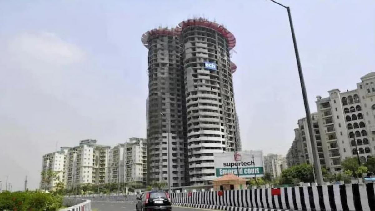 Supertech Twin Tower: Come August 28 and the two 100-metre high twin towers – Apex and Ceyane will be blown up to dust. Supertech Twin Tower: Come August 28 and the two 100-metre high twin towers – Apex and Ceyane will be blown up to dust.