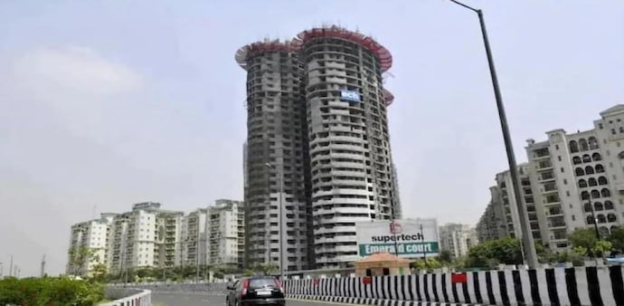 Supertech Twin Tower: Come August 28 and the two 100-metre high twin towers – Apex and Ceyane will be blown up to dust. Supertech Twin Tower: Come August 28 and the two 100-metre high twin towers – Apex and Ceyane will be blown up to dust.