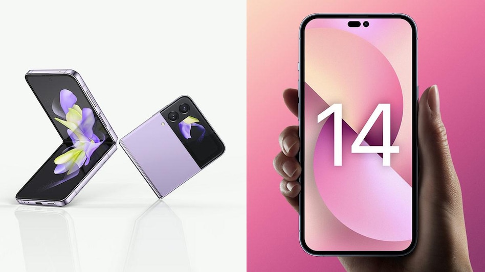 In the video, Samsung also mocked Apple iPhone 14's rumoured design by comparing it to the newly launched Samsung Galaxy Z Flip 4's foldable design. In the video, Samsung also mocked Apple iPhone 14's rumoured design by comparing it to the newly launched Samsung Galaxy Z Flip 4's foldable design.