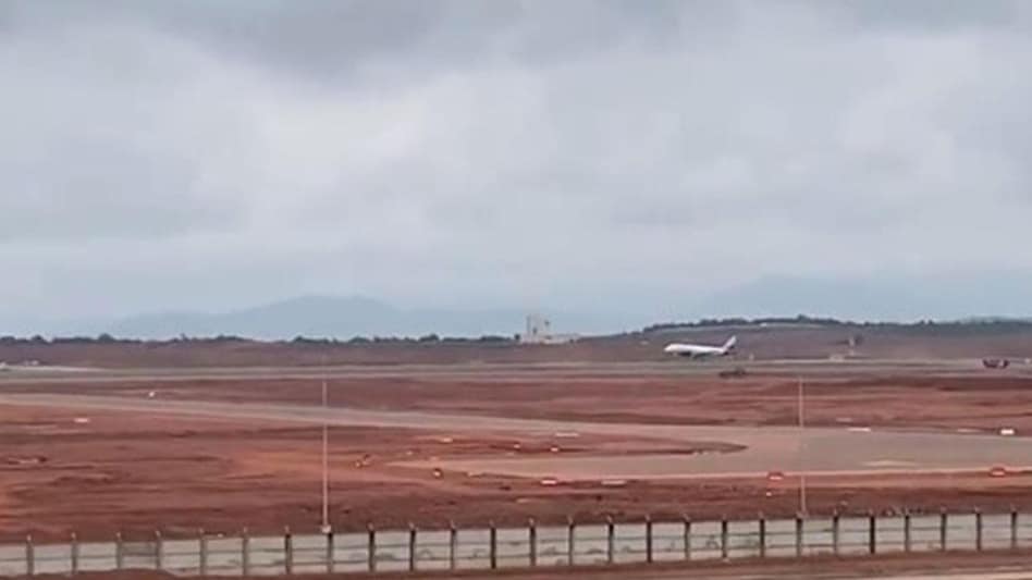 The officials utilised an IndiGo aircraft for the purpose, which taxied down on the runway. The officials utilised an IndiGo aircraft for the purpose, which taxied down on the runway.
