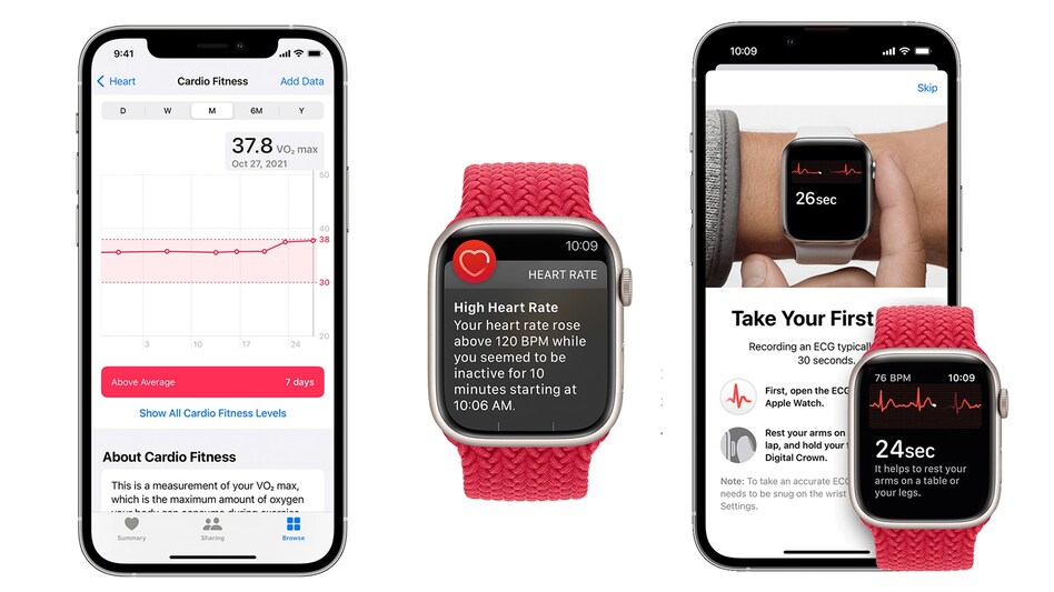 Apple watch offers a number of heart health related features. Apple watch offers a number of heart health related features.