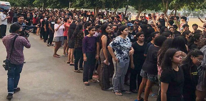 Chandigarh University students protest over leaked video Chandigarh University students protest over leaked video