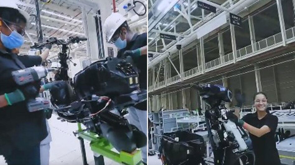 The Ola Futurefactory has a 100 per cent female workforce and has over 3,000 AI-driven robots helping with the production. The Ola Futurefactory has a 100 per cent female workforce and has over 3,000 AI-driven robots helping with the production.