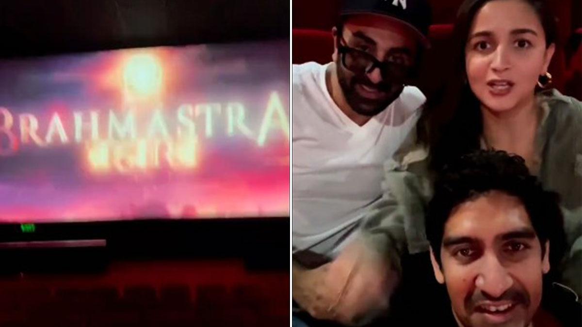 Karan Johar shared a minute-long video of Ranbir Kapoor and Alia Bhatt watching Brahmastra in 3D for the first time with director Ayan Mukerji. Karan Johar shared a minute-long video of Ranbir Kapoor and Alia Bhatt watching Brahmastra in 3D for the first time with director Ayan Mukerji.