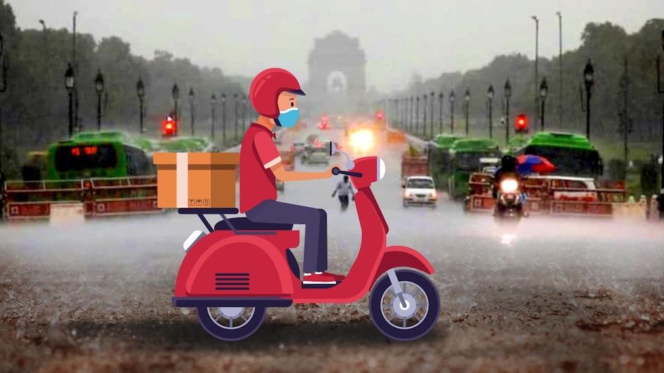An incessant spell of rains caused havoc in Delhi on Thursday and Friday. One section which was visibly affected by the rains is the delivery companies and individuals delivering orders An incessant spell of rains caused havoc in Delhi on Thursday and Friday. One section which was visibly affected by the rains is the delivery companies and individuals delivering orders