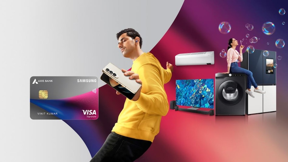 Co-branded with Axis Bank and powered by Visa, the Samsung Credit card will offer 10% cashback on both offline and online products. Co-branded with Axis Bank and powered by Visa, the Samsung Credit card will offer 10% cashback on both offline and online products.