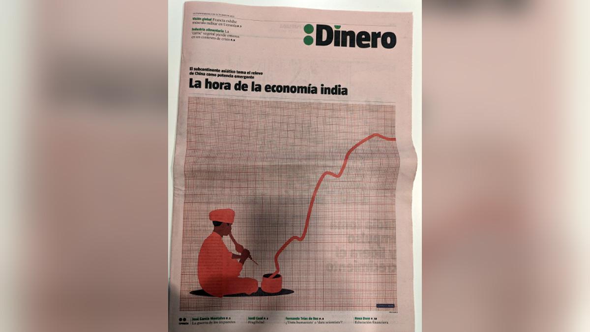 Spanish newspaper La Vanguardia used a snake charmer caricature in order to depict India's economy, with a headline "The hour of the Indian Economy" Spanish newspaper La Vanguardia used a snake charmer caricature in order to depict India's economy, with a headline "The hour of the Indian Economy"