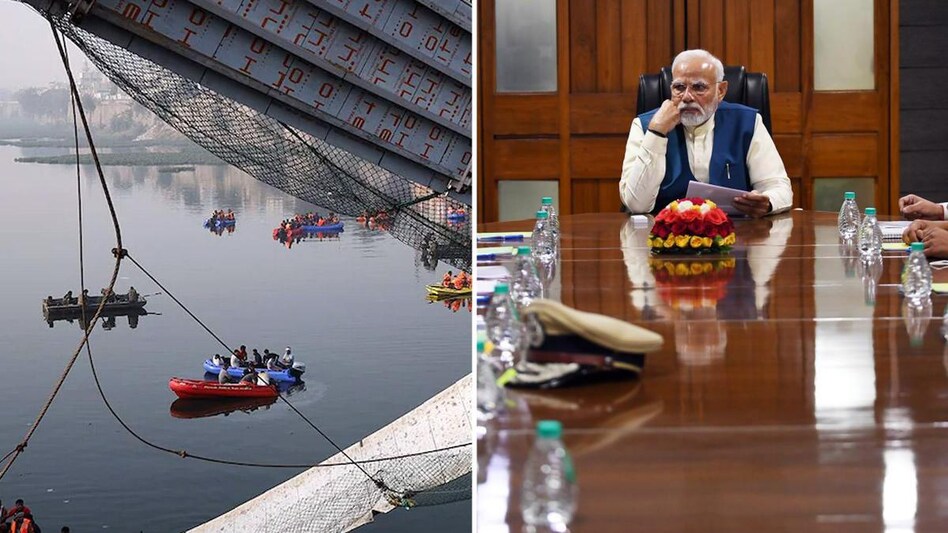 Morbi bridge tragedy: PM Modi reviews rescue ops; state to observe one-day mourning on Nov 2 Morbi bridge tragedy: PM Modi reviews rescue ops; state to observe one-day mourning on Nov 2