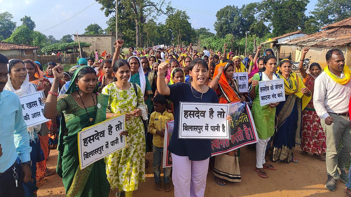 Licypriya Kangujam leading protest in Chhattisgarh Licypriya Kangujam leading protest in Chhattisgarh