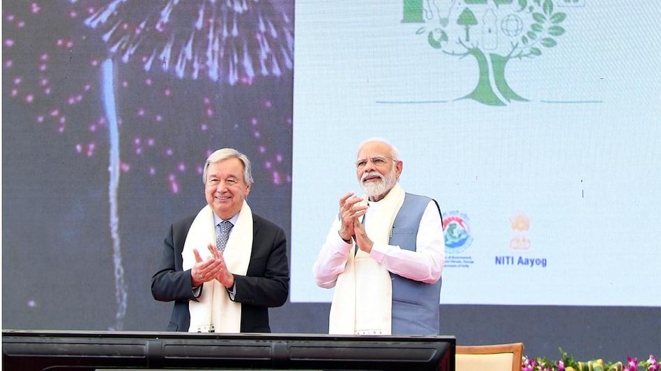 PM Modi and UN Secretary General António Guterres at the Statue of Unity PM Modi and UN Secretary General António Guterres at the Statue of Unity
