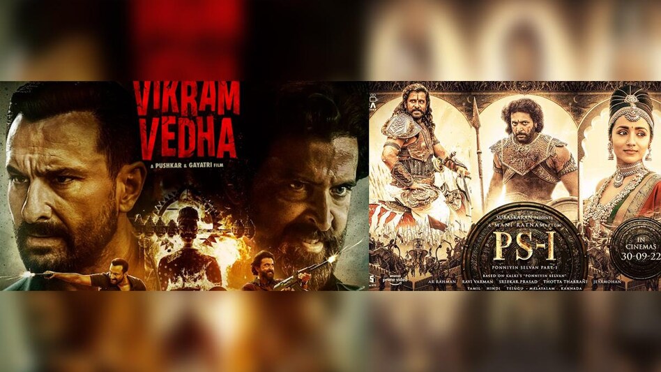 Vikram Vedha is directed by Pushkar-Gayathri, while Ponniyin Selvan: I is directed by Mani Ratnam. Vikram Vedha is directed by Pushkar-Gayathri, while Ponniyin Selvan: I is directed by Mani Ratnam.