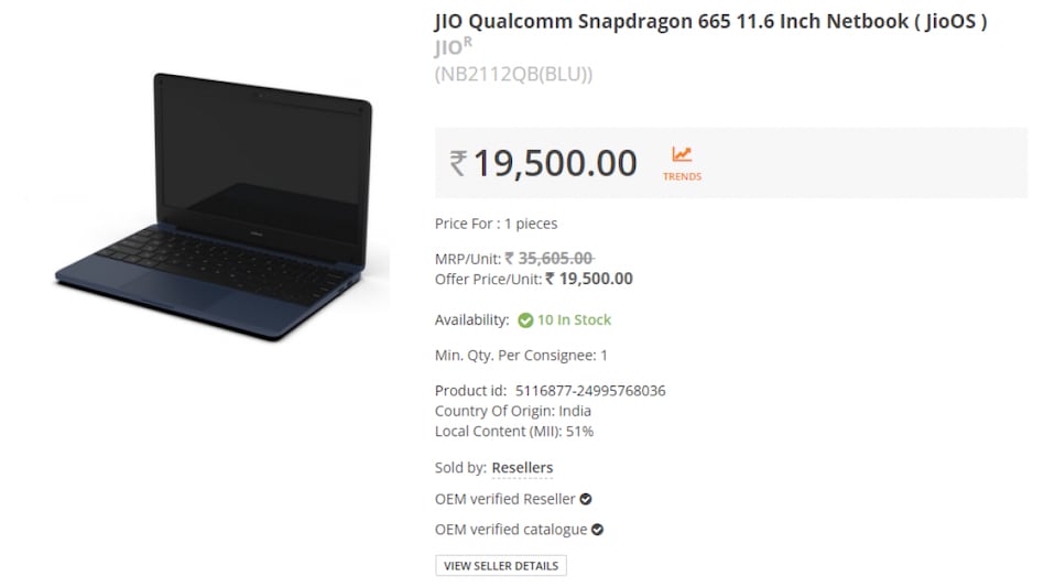 Reliance Jio laptop on sale for Rs 19,500 Reliance Jio laptop on sale for Rs 19,500