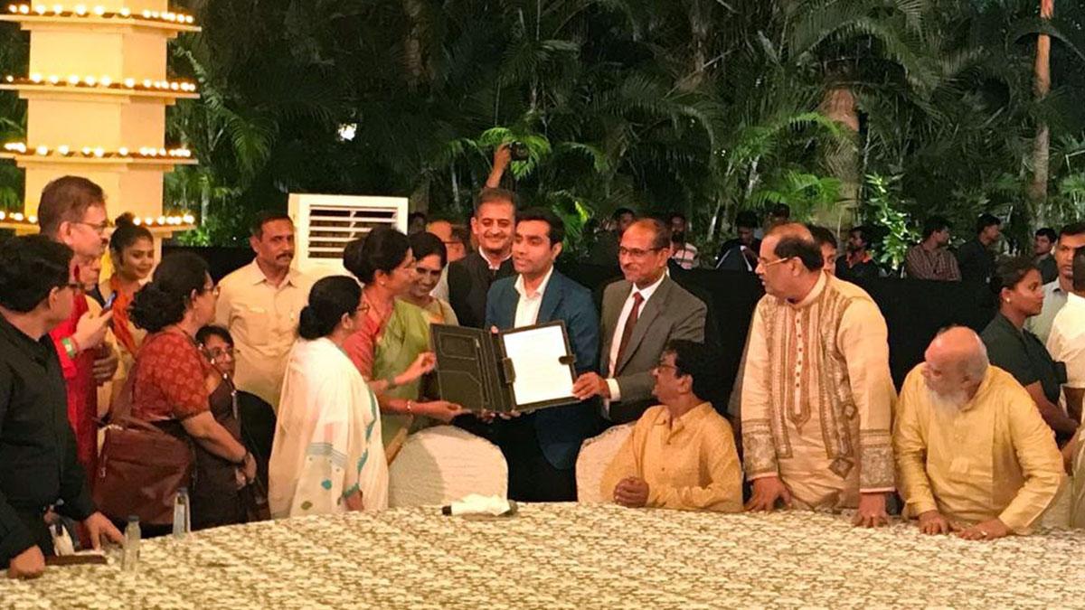 he letter was received by Karan Adani, CEO, Adani Ports and Special Economic Zone (APSEZ) at a post-Durga puja event hosted by the state government in the presence of Chief Minister Mamata Banerjee he letter was received by Karan Adani, CEO, Adani Ports and Special Economic Zone (APSEZ) at a post-Durga puja event hosted by the state government in the presence of Chief Minister Mamata Banerjee