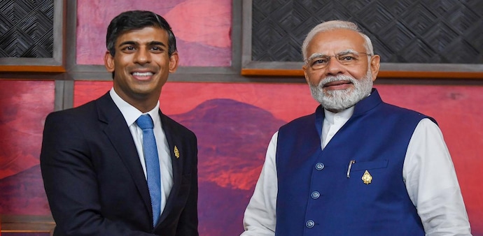 Prime Minister Narendra Modi with UK PM Rishi Sunak during a bilateral meeting, on the sidelines of G20 Summit, in Bali, Indonesia Prime Minister Narendra Modi with UK PM Rishi Sunak during a bilateral meeting, on the sidelines of G20 Summit, in Bali, Indonesia
