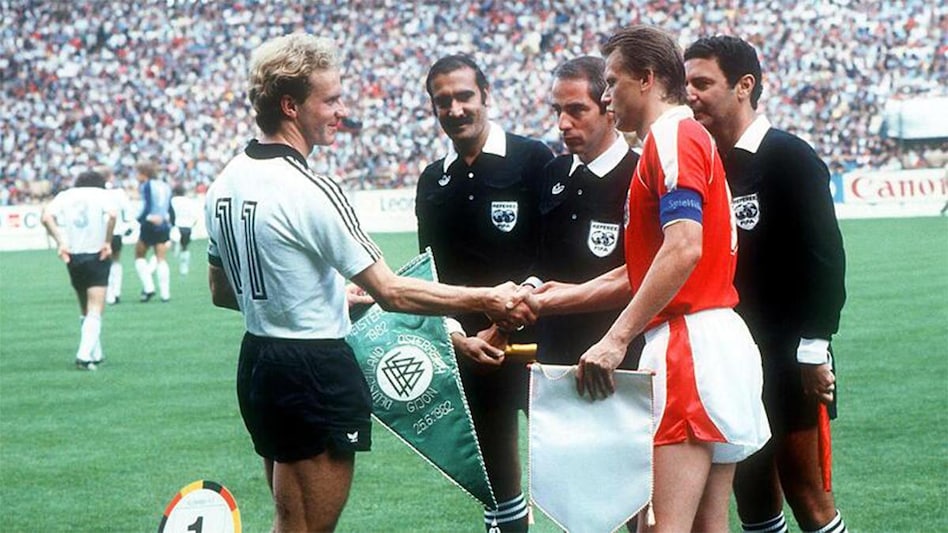 The rules were changed by FIFA after a controversial match between the then West Germany and Austria at the 1982 World Cup in Spain, which angered the entire football world. The match is known as "Disgrace of Gijón". The rules were changed by FIFA after a controversial match between the then West Germany and Austria at the 1982 World Cup in Spain, which angered the entire football world. The match is known as "Disgrace of Gijón".