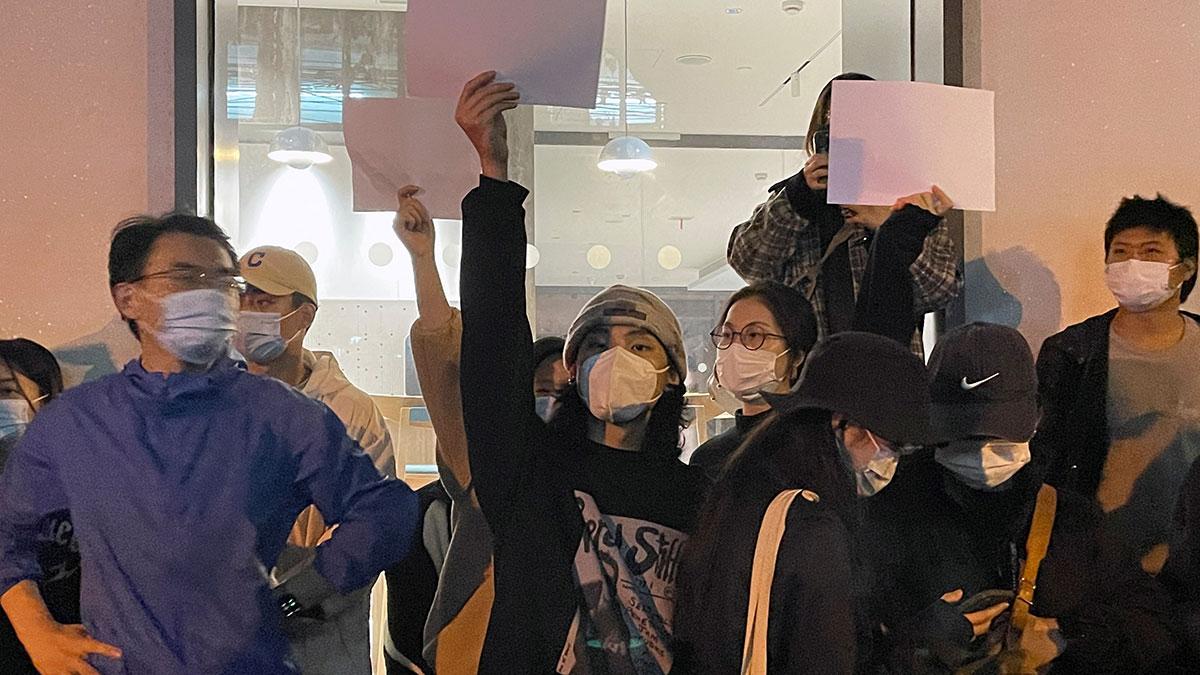 Protests mushroom across China, with protesters holding blank, white papers Protests mushroom across China, with protesters holding blank, white papers